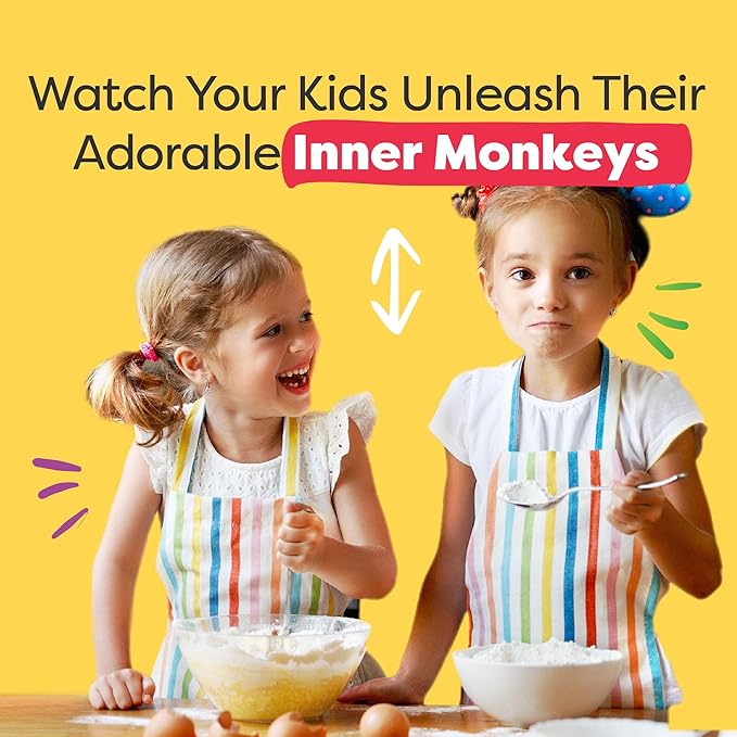 BAKETIVITY Monkey Banana Bread Kids Baking Kit | Banana Cake Kids Baking Set for Girls & Boys | Baking Set for Kids with Pre-Measured Ingredients | Perfect Family Gifts for Cooking Lovers Ages 6-12