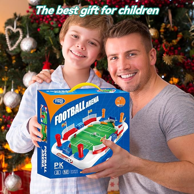 Foosball Table Soccer Game for Kids: Mini Interactive Soccer Board Game - 3 4 5 6 7 8 9+ Year Old Kids Sports Toy for Home Family Party - Fun Birthday Gift for Boys Girls