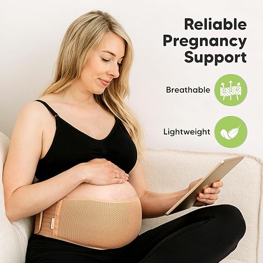 KeaBabies Maternity Belly Bands for Pregnant Women - Soft & Breathable Pregnancy Belly Support Band, Adjustable Maternity Belt for Back, Pelvic Support, Comfortable, Easy to Use (Classic Ivory, M/L)