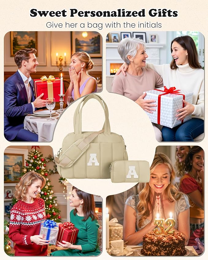 Gifts for Women Mom Unique-Monogram Duffle Bag, Weekender Bags for Women，Overnight Bag with Wet Pocket，Lightweight Travel Bags Personalized Gym Tote with Makeup Pouch