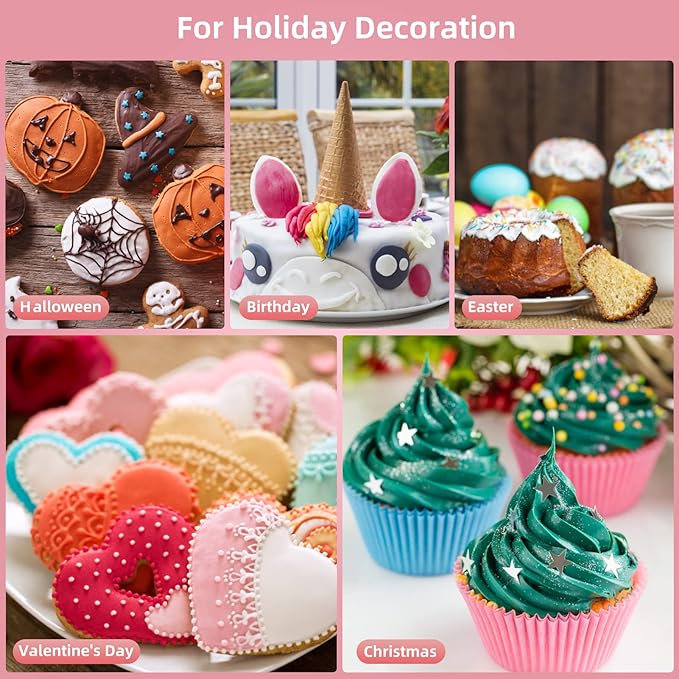 Food Coloring for Baking - 26 Vibrant Cake Coloring Liquid Set for Dessert Decorating, Food Grade Food Dye for Icing,Fondant,Cookies,Easter Egg,Making DIY Supplies Kit- 0.25 Fl. oz (6 ml)/Bottles