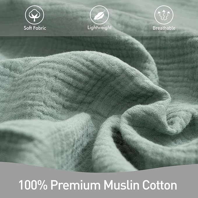 GLLQUEN BABY 2-Pack Muslin Swaddle Blankets for Unisex, Baby Swaddle Blanket for Boys and Girls, Soft Breathable Receiving Blankets Neutral, Newborn Essentials, Registry & Gift, 40 x 38 inches