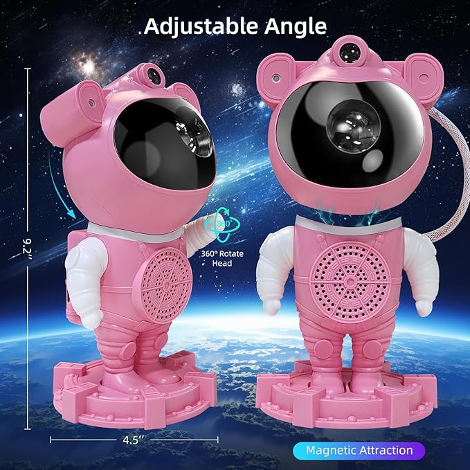 Astronaut Galaxy Projector Starry Projector, Bluetooth Music- White Noise for Sleep-Star Moon Nebula Night Light for Bedroom,360° Adjustable Galaxy with Remote,Timer,Star Light Projector
