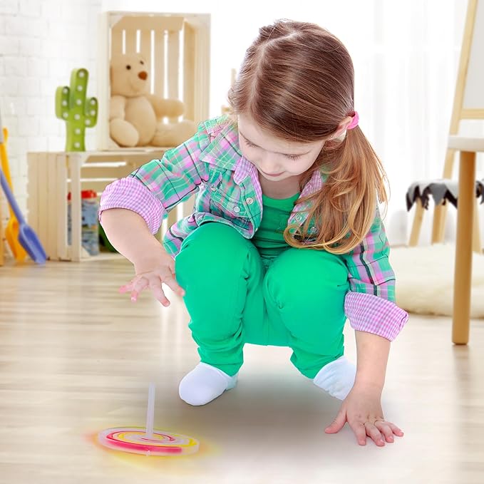 ArtCreativity Lollipop Glow Sticks for Kids - Set of 12 Spinner Light Up Sticks - Halloween Glow Stick Light Up Party Favors - Glow in The Dark Accessories