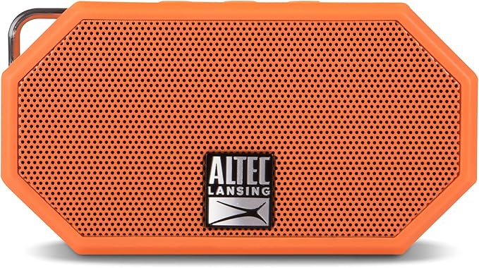 Altec Lansing Mini H2O - Waterproof Bluetooth Speaker, IP67 Certified & Floats in Water, Compact & Portable Speaker for Hiking, Camping, Pool, and Beach,Orange