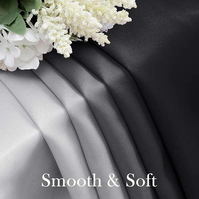 HOMEIDEAS Black Ombre Blackout Curtains 52 X 84 Inch Length Gradient Room Darkening Thermal Insulated Energy Saving Grommet 2 Panels Window Drapes for Living Room, Bedroom