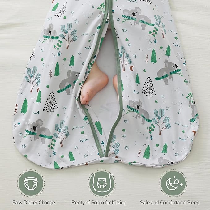 JELLYMONI Baby Sleep Sack 12-18 Months 100% Cotton Wearable Blanket, 0.5 TOG Soft Lightweight Toddler Sleeping Sack 3 Pack 2-Way Zipper Newborn Sleep Sacks