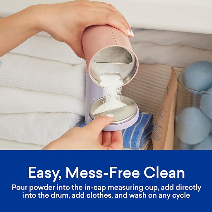 BLUELAND Oxi Laundry Booster Powder with Tin, Starter Set, Spring Bloom Scent, 25 Loads, 17.6 oz, Plastic-Free, Eco Friendly, Oxy Cleaner, Stain Remover