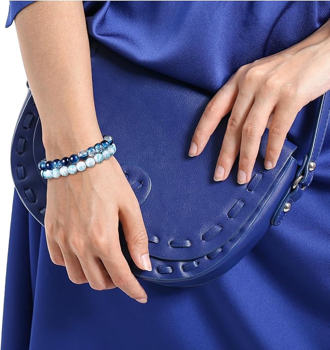 Funtopia 8mm Glass Beads Bracelet Making Kit, 1540pcs 70 Colors Crystal Beads for Jewelry Making, Round Glass Beads for Bracelets and DIY Crafts, Solid and Crackle Colors