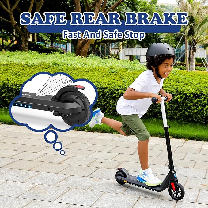 Caroma Electric Scooter for Kids Ages 6-12,150W/180WMotor,10 MPH Max Speed & 7 Miles,Colorful Lights,Adjustable Height & Speed,LED Display,Foldable Kids Electric Scooter 132 Lbs Max Load,Idea Gift