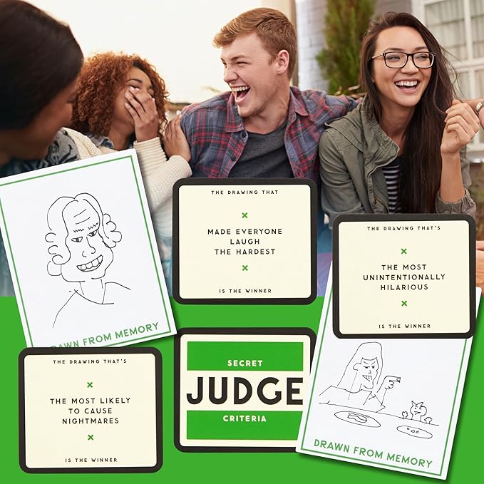 Brass Monkey Drawing from Memory - Social Party Game with 300+ Game Card Prompts for Drawing from Memory