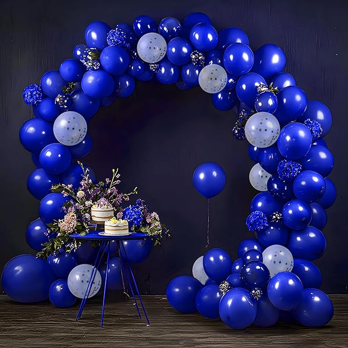 JOYIN 150 Pcs Royal Blue Balloons, Different Sizes 18 12 10 5 Inch Royal Blue Latex Balloon Arch Kit with Instruction for Birthday Party Graduation Wedding Holiday Decoration
