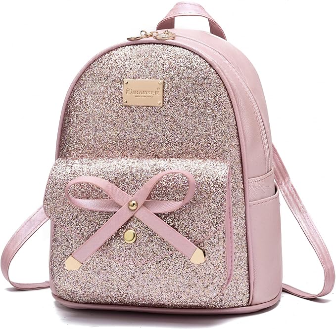 I IHAYNER Girls Bowknot Cute Leather Backpack Mini Backpack Purse for Women