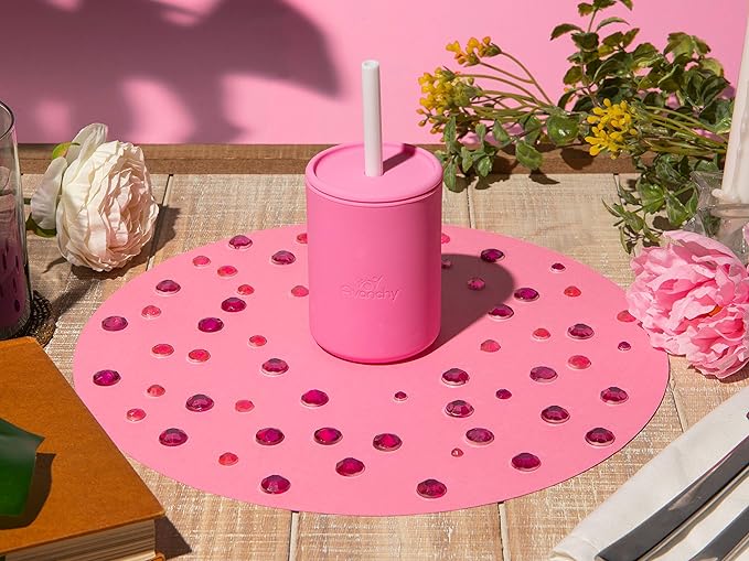 Avanchy Silicone Training Sippy Cup with Straw Lid – For Babies 6+ Months to Toddlers 1 Year Old – 8 oz Infant Water Cup for Baby Led Weaning, White