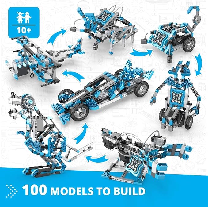 Engino Maker Pro Robotized 100 Models Set, Building Toys for Kids 10+, Discovering STEM Robotics, Engineering Kit, Coding STEM Project, Gift for Boys & Girls