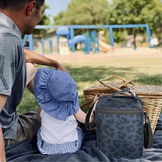 Breastmilk Cooler Bag with Ice Pack Fits 4 Bottles Up To 9 Ounce Insulated Breast Milk Cooler on the Go with Strap Baby Bottle Cooler Bag for Nursing Mom Daycare or Travel