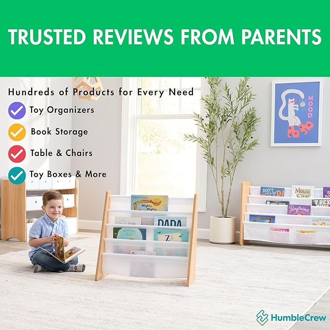 Humble Crew Supersized Toy Storage Organizer with 16 Removable Bins, Natural/White – Large Toy Storage for Toddlers Ideal for Kids' Rooms, Playrooms, and Nurseries - Modern Toy Bins for Kids