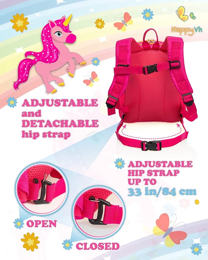 Backpack with Leash for Kids-Anti Lost Walking Toddler Leash-Unicorn design-for 1-4 Years Old Girls