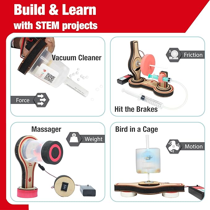 Butterfly EduFields 20in1 Motor Machines STEM Projects Kit for Kids Age Ages 5-7 6-8 8-10 | STEM Toys for Kids 5 6 7 8 9 10 Year Old | Robotics & Engineering Toys | Gift for 6 7 8 9 10 Year Old