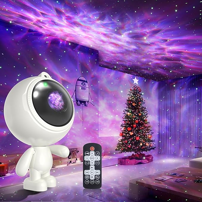 AIRIVO Dreamers Star Projector,Astronaut Galaxy Projector Bluetooth Speaker with Remote,White Noise,Interactive Posture Adjustment,Room Bedroom Decor,Birthday Christmas Gifts for Kids Adults