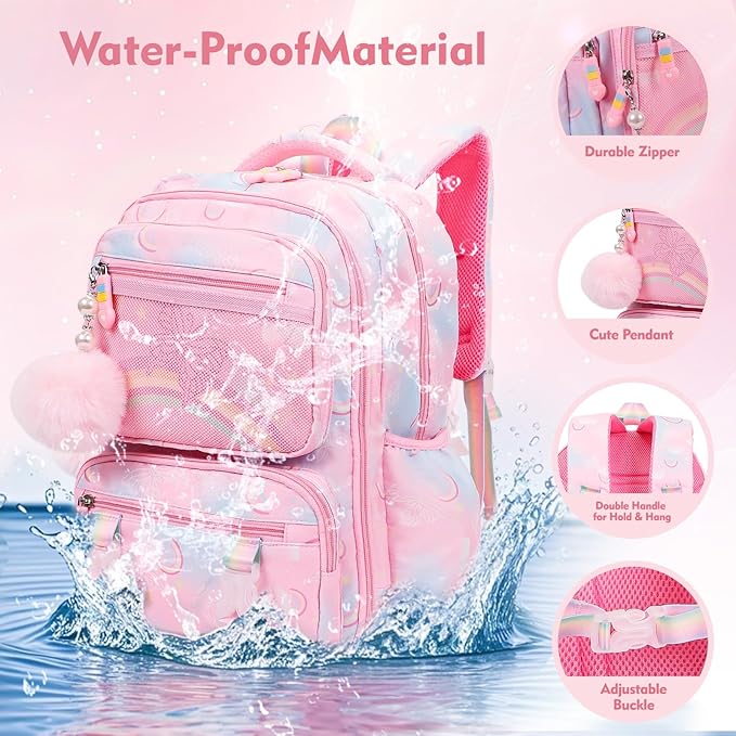 Aesthetic Kawaii Rainbow Backpack