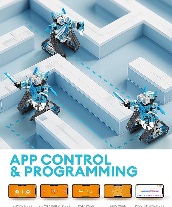 5 in 1 STEM RC Robot Building Kit, 398PCS APP & Remote Control Blocks DIY Engineering Robotics, Erector Science Set for Kids Age 6 7 8 9 10 11 12+, Educational Learn Toys Gift for Boys & Girls