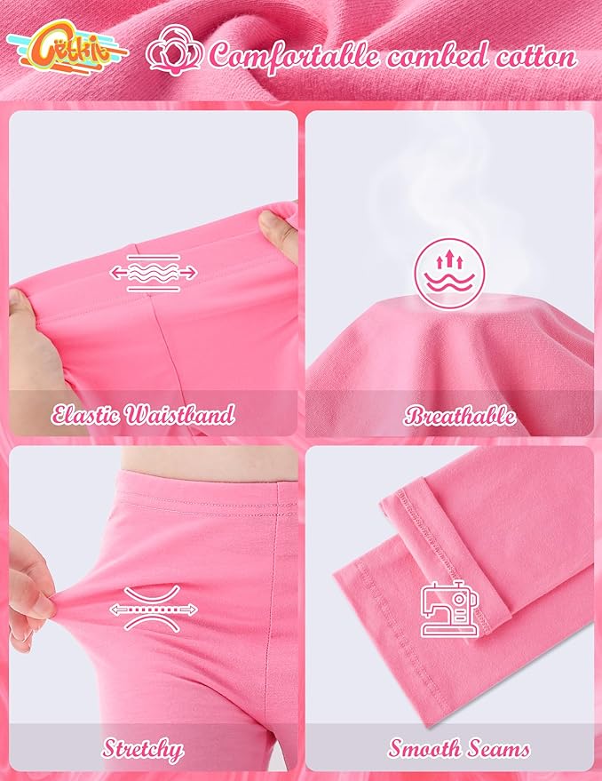 Girls Leggings Cotton Leggings for Toddler Footless Girls Pants Stretchy Baby Girl's Pants Infant Basic Leggings Size 6M -14Y