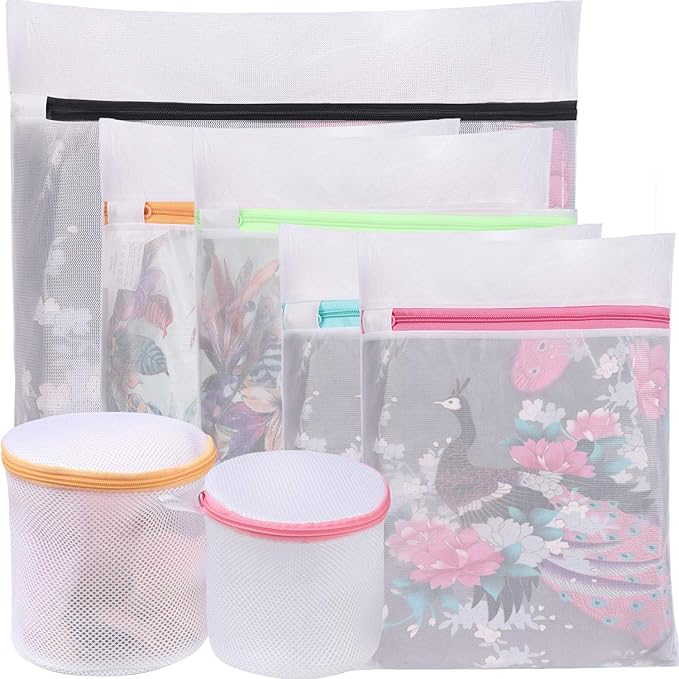 BAGAIL Laundry Bags Mesh Wash Bag for Intimates Lingerie and Delicates,7Pcs(1XL,2L,2M,2 Bra Bags)