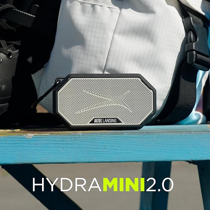 Altec Lansing Portable Bluetooth Speaker HYDRAMINI 2.0, IP67 Waterproof, Portable Speaker, 12h Playtime, Wireless Pairing, USB-C Quick Charge, Magnetic Bluetooth, Voice Assistant Integration