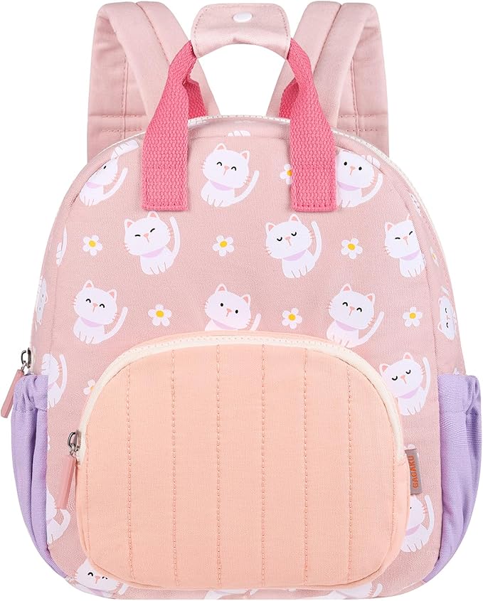 GAGAKU Toddler Backpack for Girls - Kids Mini Backpacks 2-6 years old Cartoon Breathable Comfortable Preschool Backpack for School Travel - Pink Cat