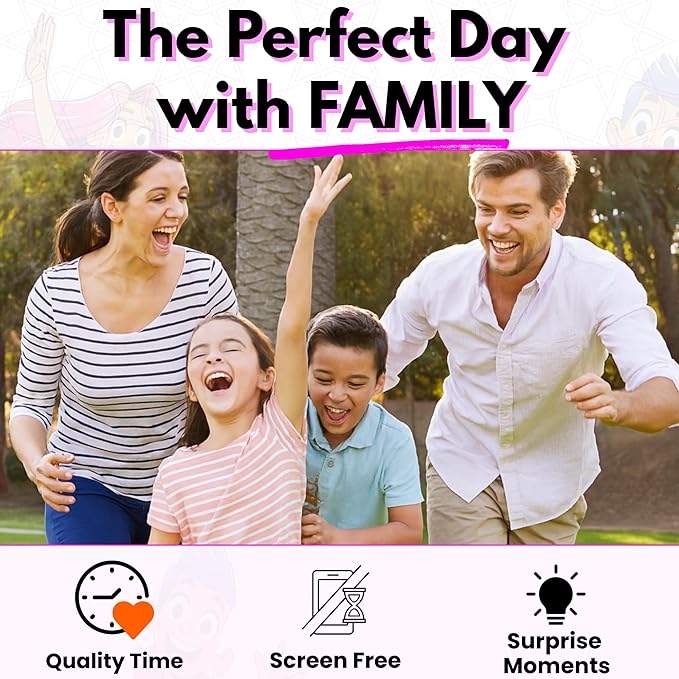 50 Family Activities - Adventure Scratch Off Cards - Family Date Night Ideas - Gift Basket Games for Kids and Adults - Surprise Book of Fun Challenge - Experience Gift for Kids