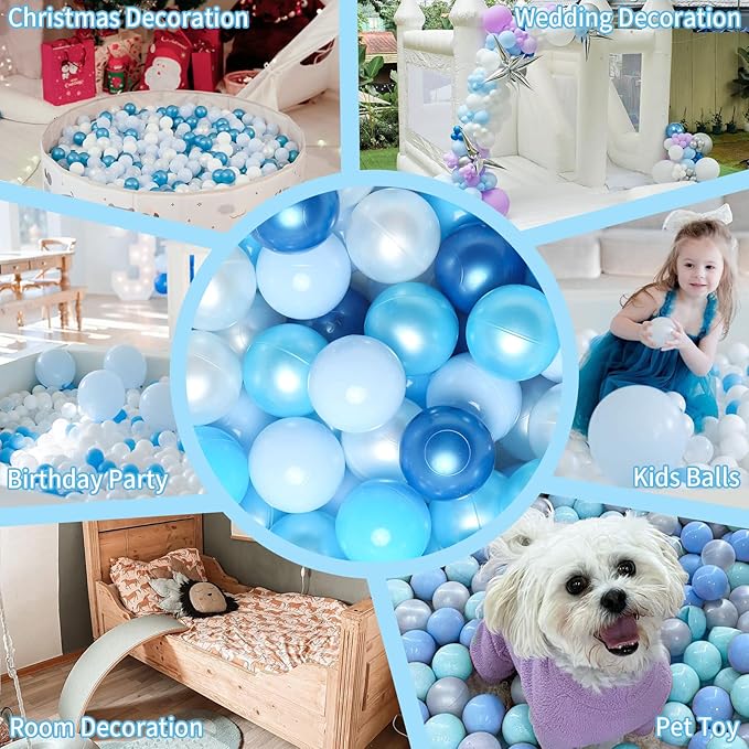 GOGOSO Ball Pits Balls for Toddlers Pack of 50 100 200 Plastics Shape Ball Non-Phthalate Non-BPA Non-Toxic 2.2-Inch Crush Proof Play Balls