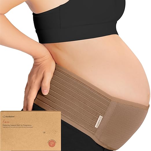 KeaBabies Maternity Belly Bands for Pregnant Women - Soft & Breathable Pregnancy Belly Support Band, Adjustable Maternity Belt for Back, Pelvic Support, Comfortable, Easy to Use (Warm Tan, M/L)