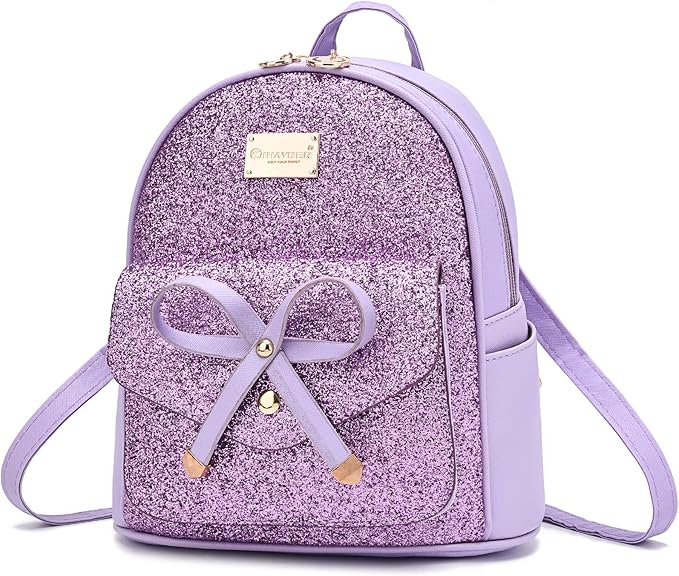 I IHAYNER Girls Bowknot Cute Leather Backpack Mini Backpack Purse for Women