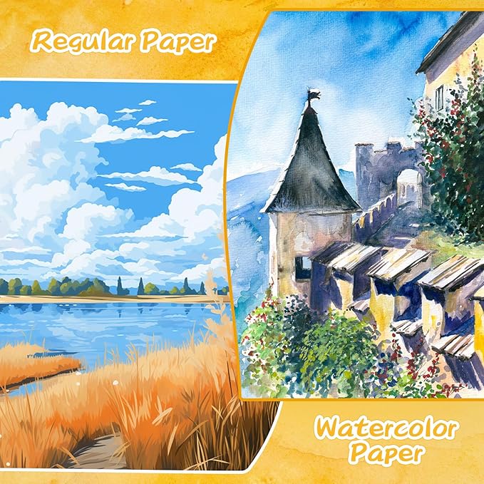 Caliart Metallic Watercolor Paints, 50 Colors Glitter Watercolors Set with 1 Brush, Portable Travel Painting Kit Gifts for Adults Artists Kids Teen Girls Boys Art Supplies