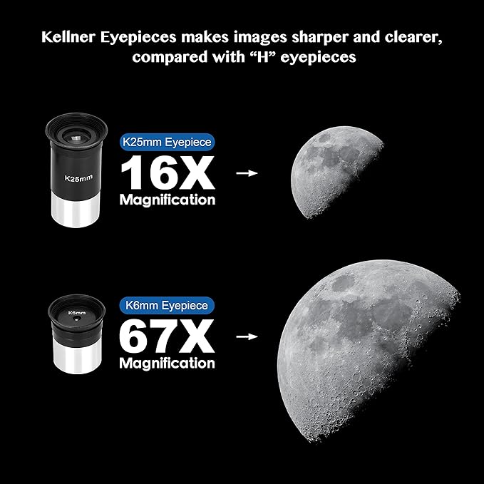 AOMEKIE 40070 Telescopes for Astronomy Beginners and Adults 70mm Astronomical Telescopes with Adjustable Tripod K6/25 Eyepieces Phone Adapter