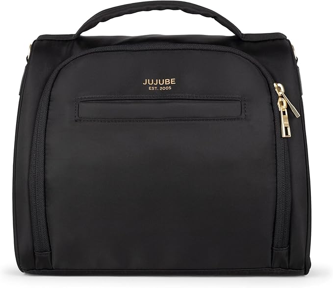 JuJuBe New Insulated Bottle Bag, Breastmilk Storage Bag for Baby Bottles, Travel Insulated Waterproof Lunch Bag or Cooler Bag for Nursing, Milk, Food, Baby Formula, Snacks, Black, Mothers Day Gift