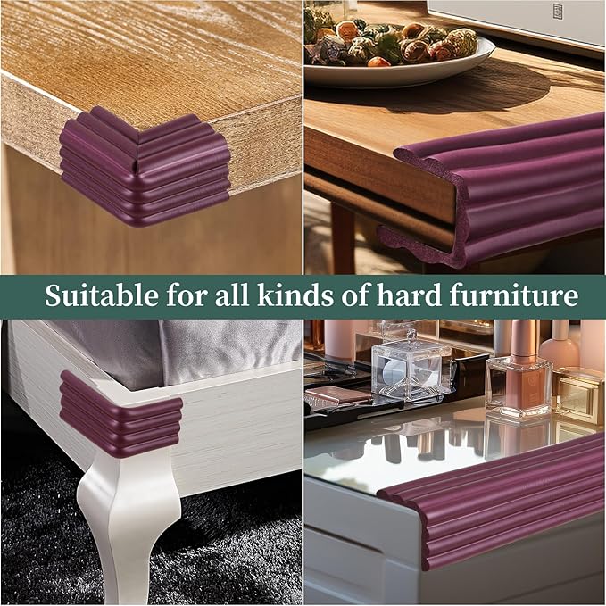 Corner Protector for Baby, Widen Edge Protector with Adhesive Backing, Baby Proofing Edge Corner Protect Self Adhesive Furniture Guard Bumper for Table, Desk, Fireplace (Dark Brown, 6.6ft)