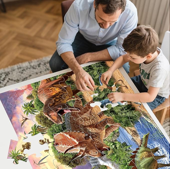 Jumbo Floor Puzzle for Kids,48 Piece Dinosaur Large Jigsaw Puzzles for Toddlers Ages 3-5,Children Learning Preschool Educational Dinosaur Toys,Christmas Birthday Gifts for Boys Girls Ages 4-8