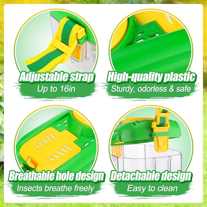 2Sets Bug Catcher for Kids - Sturdy Kids Bug Catching Kit Gifts with Collector Butterfly Net Tweezer, Bugs Habitat Outdoor Explorer Kit for Age 3 4 5 6 7 8, 8Pcs