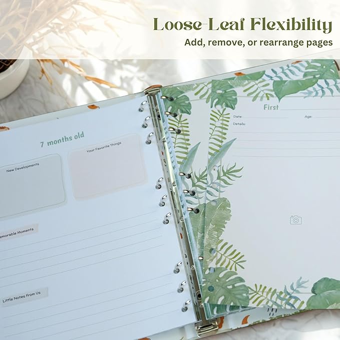 Baby Memory Book Keepsake | Minimalist First 5 Years Baby Book & Photo Album for Baby Boy or Girl| Gender Neutral Baby Journal Scrapbook for Milestones (Modern)