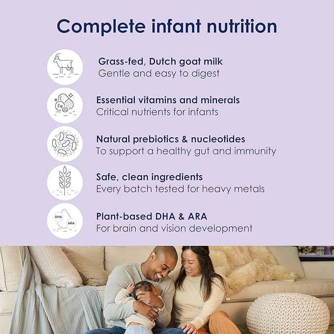 Kabrita Goat Milk Infant Formula - Easy to Digest Baby Formula 0-12 Months - Contains Prebiotics, Iron, DHA, Non-GMO - Gentle on Sensitive Tummies - Formula Supporting Gut Health & Sleep - 28Oz