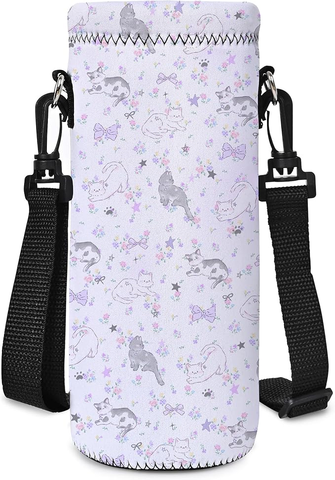 AUPET Water Bottle Bag Carrier,24oz/32oz Insulated Neoprene bottle Sling Holder Case Pouch Cover for 1000ML/750ML Bottles with Shoulder Strap for walking