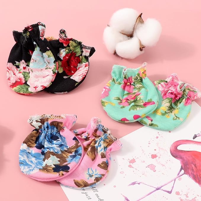 BQUBO Newborn Infant Toddler Mittens No Scratch Cotton Elastic Wrist Gloves Hypoallergenic for 0-6 Months Baby Boys Girls