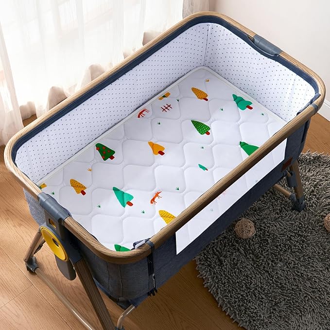 Baby Bassinet Mattress 29 x 18 inches- Firm Support and Comfort Premium Foam,Noiseless and Odorless,Hypoallergenic Small Crib Mattress, Fits Moses Basket, Dual Sided with Soft Breathable Fabric