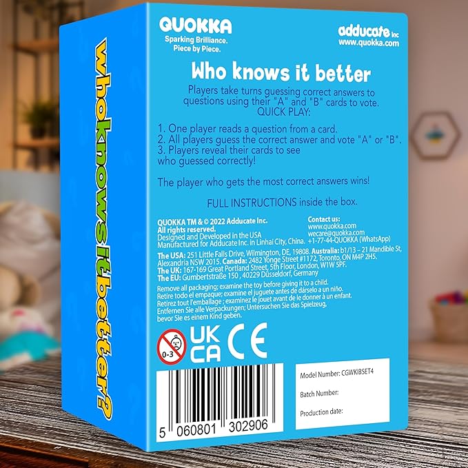 Board Games for Kids 8-12 and Family - Set of 4 Who Knows It Better? - 2000+ Questions Across Biology, Culture, STEM and Math - Educational Trivia Cards for Learning and Game Night