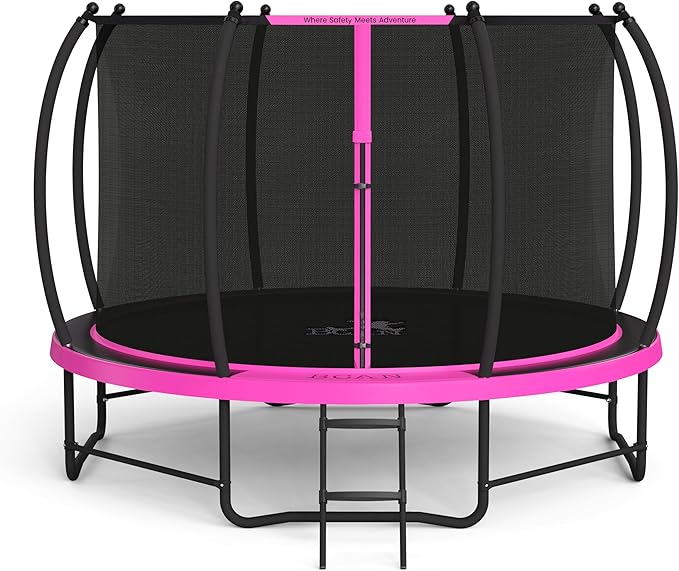 BCAN 8FT 10FT 12FT 14FT 15FT 16FT Recreational Trampoline with Enclosure for Kids Adults, ASTM Approved, Outdoor Trampolines with Ladder for Kids