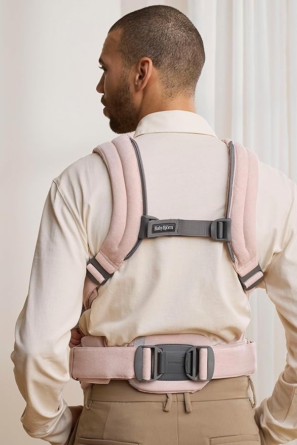 BabyBjörn Baby Carrier Harmony, Light Pink, Woven Mélange | 3-in-1 Ergonomic Baby Carrier; Newborn, Facing-in, Outward-Facing, and Back Carrying Positions Supported (7-40 lbs), Newborn to Toddler