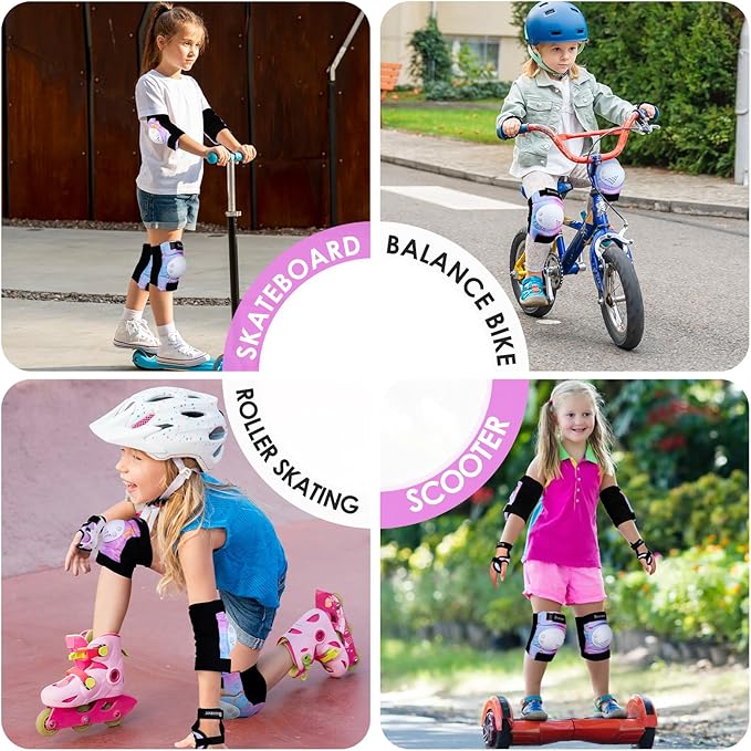 BOSONER Kids/Youth Knee Pad Elbow Pads for Roller Skates Cycling BMX Bike Skateboard Inline Rollerblading, Skating Skatings Scooter Riding Sports