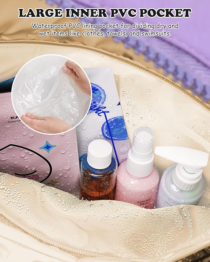 Initial Duffle Bag, Carry On Bags for Women，Gifts for Women 20s-Overnight Bag with Wet Pocket，Lightweight Travel Bags Personalized Gym Tote with Makeup Pouch